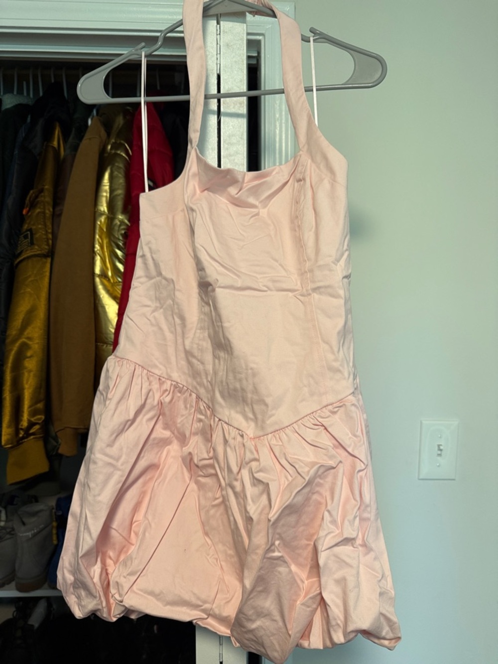 Pink Halter Bubble One-Piece Dress